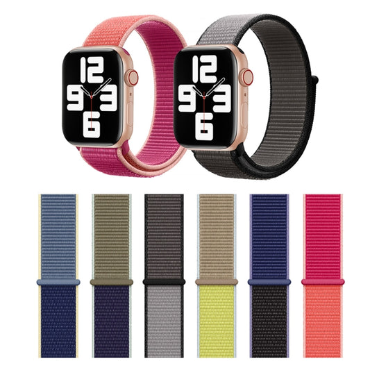 Color Matching Nylon Watchband, For Apple Watch Series 7 41mm / 6 & SE & 5 & 4 40mm / 3 & 2 & 1 38mm, For Apple Watch Series 8&7 41mm / SE 2&6&SE&5&4 40mm / 3&2&1 38mm, For Apple Watch Series 7 45mm / 6 & SE & 5 & 4 44mm / 3 & 2 & 1 42mm���������������...