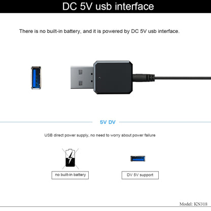 KN318 USB Bluetooth 5.1 Adapter Audio Receiver, KN318
