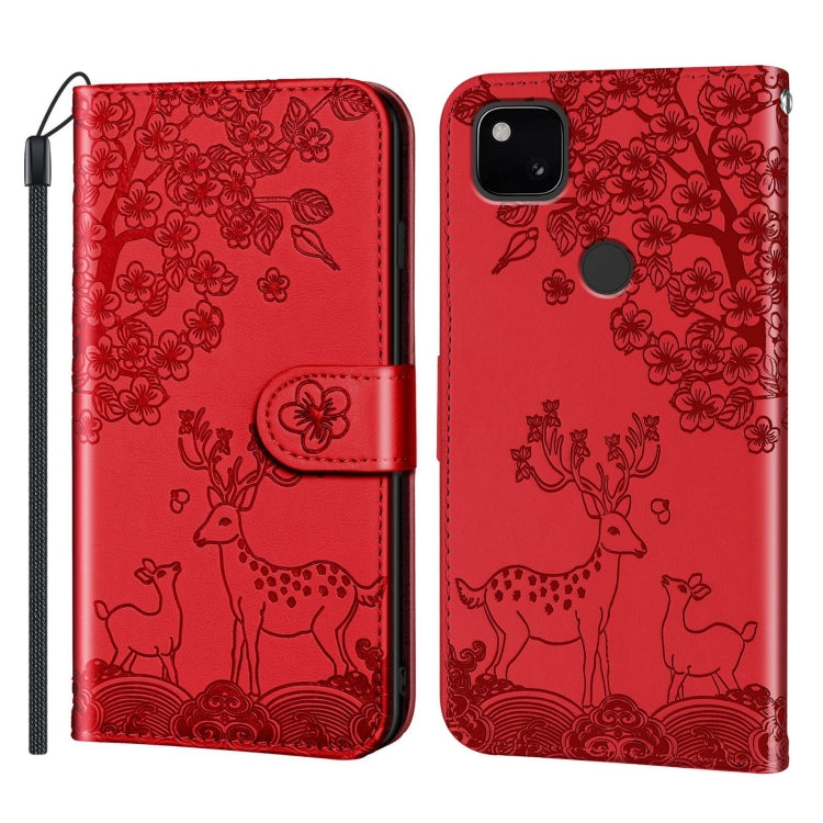 Sika Deer Embossing Pattern Horizontal Flip PU Leather Case with Holder & Card Slot & Wallet & Photo Frame, For Google Pixel 4a, For Google Pixel 4a 5G, For Google Pixel 5, For Google Pixel 6, For Sony Xperia 5 II, For Sony Xperia 5 III                ...