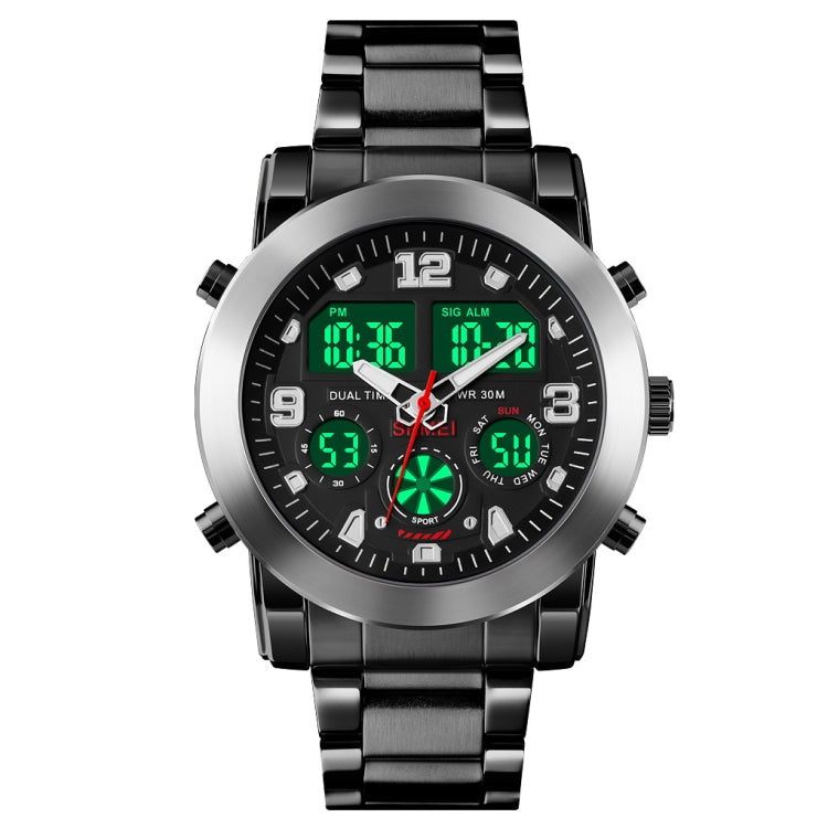 SKMEI 1642 Montre électronique lumineuse à trois fuseaux horaires, prend en charge le réveil