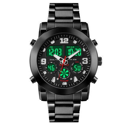 SKMEI 1642 Montre électronique lumineuse à trois fuseaux horaires, prend en charge le réveil