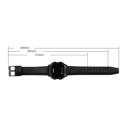 SKMEI 1650 Version bracelet en cuir Montre électronique à affichage numérique LED avec bouton lumineux tactile, Version bracelet en cuir