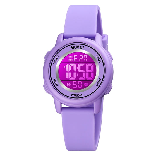 SKMEI 1721 Triplicate Round Dial LED Digital Display Luminous Silicone Strap Electronic Watch