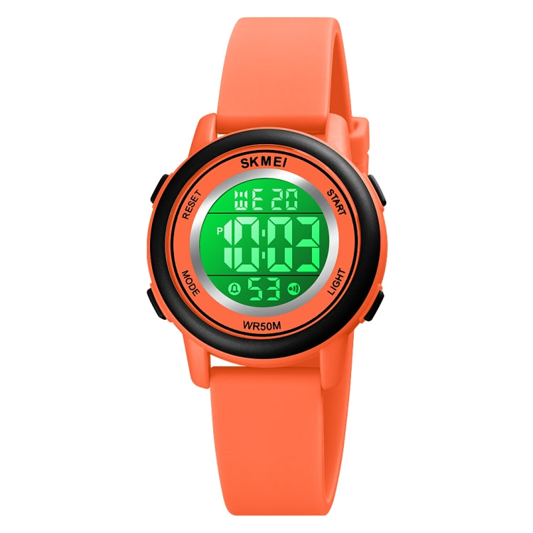 SKMEI 1721 Montre électronique à affichage numérique LED, cadran rond triplé et bracelet en silicone lumineux