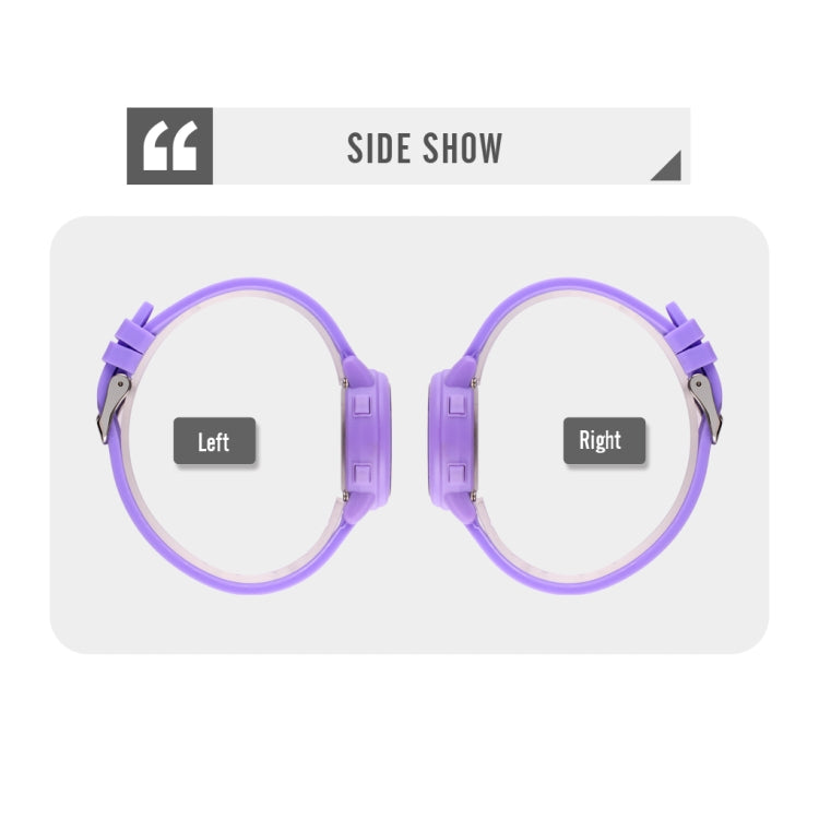 SKMEI 1721 Montre électronique à affichage numérique LED, cadran rond triplé et bracelet en silicone lumineux
