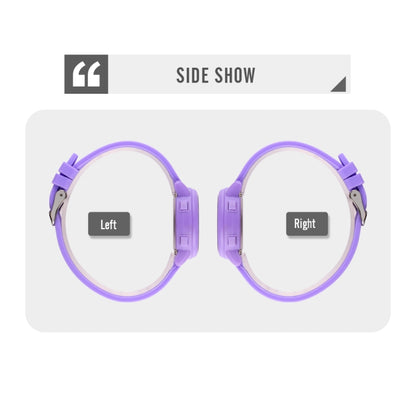 SKMEI 1721 Montre électronique à affichage numérique LED, cadran rond triplé et bracelet en silicone lumineux