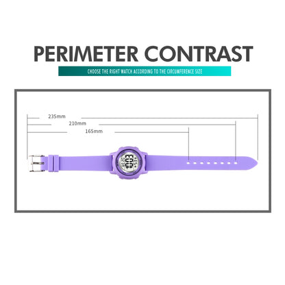 SKMEI 1721 Montre électronique à affichage numérique LED, cadran rond triplé et bracelet en silicone lumineux