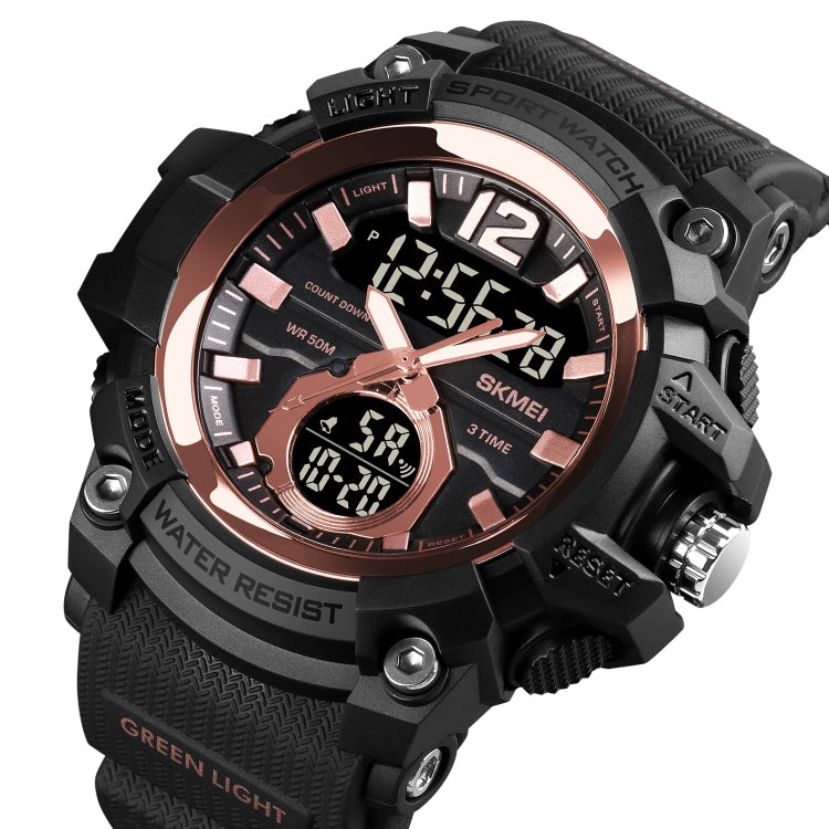 SKMEI 1725 Montre Électronique Lumineuse à Affichage Numérique LED Trois Heures avec Chronométrage