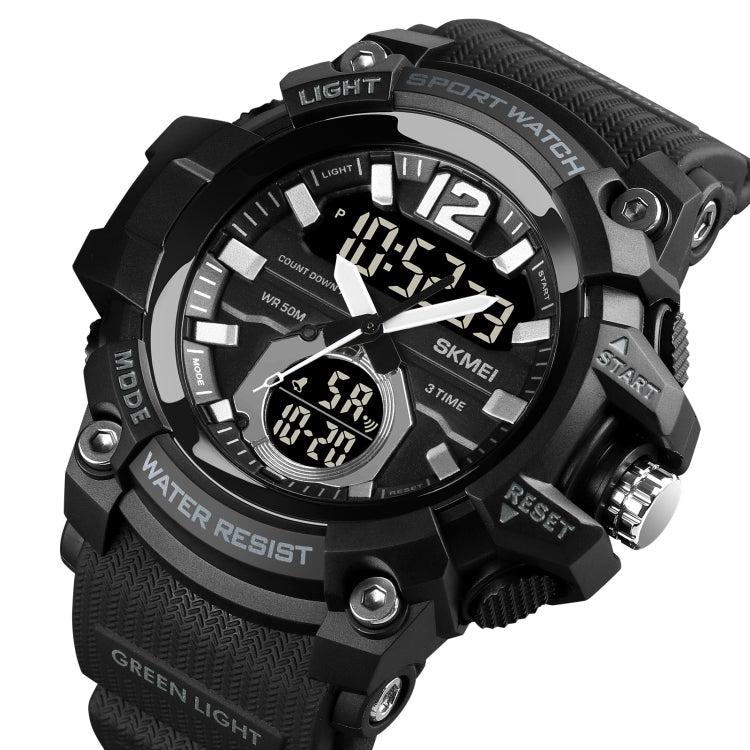 SKMEI 1725 Montre Électronique Lumineuse à Affichage Numérique LED Trois Heures avec Chronométrage