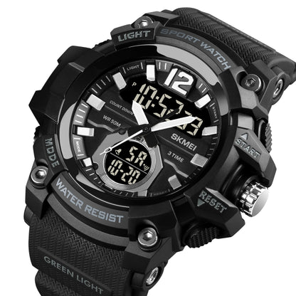 SKMEI 1725 Montre Électronique Lumineuse à Affichage Numérique LED Trois Heures avec Chronométrage