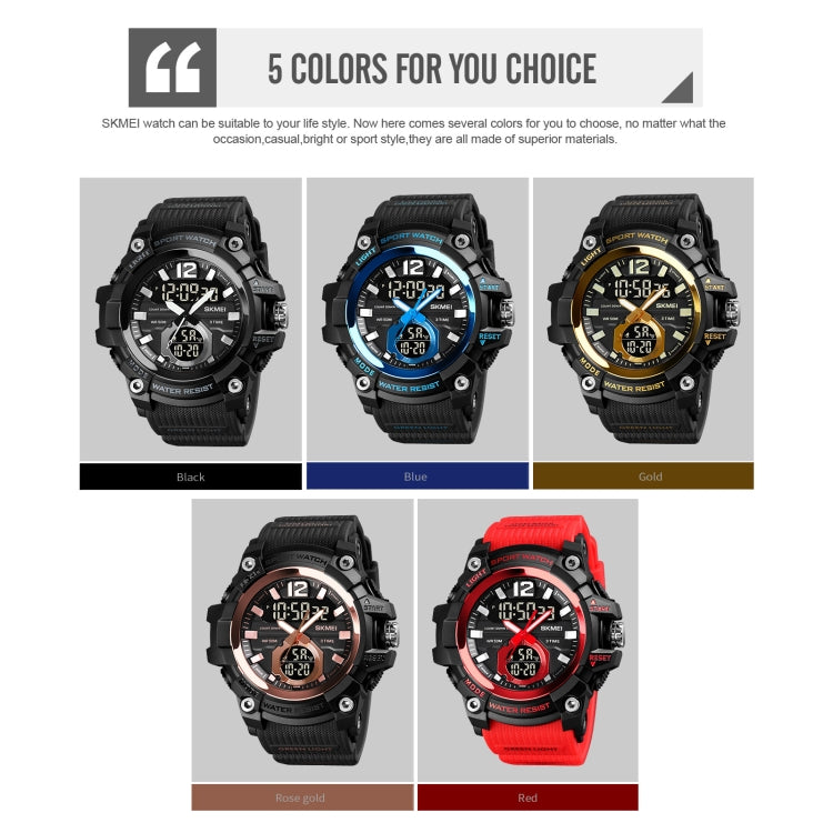 SKMEI 1725 Montre Électronique Lumineuse à Affichage Numérique LED Trois Heures avec Chronométrage
