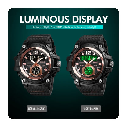 SKMEI 1725 Montre Électronique Lumineuse à Affichage Numérique LED Trois Heures avec Chronométrage