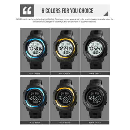 SKMEI 1729 Montre électronique lumineuse numérique multifonctionnelle à affichage LED avec calendrier Qibla