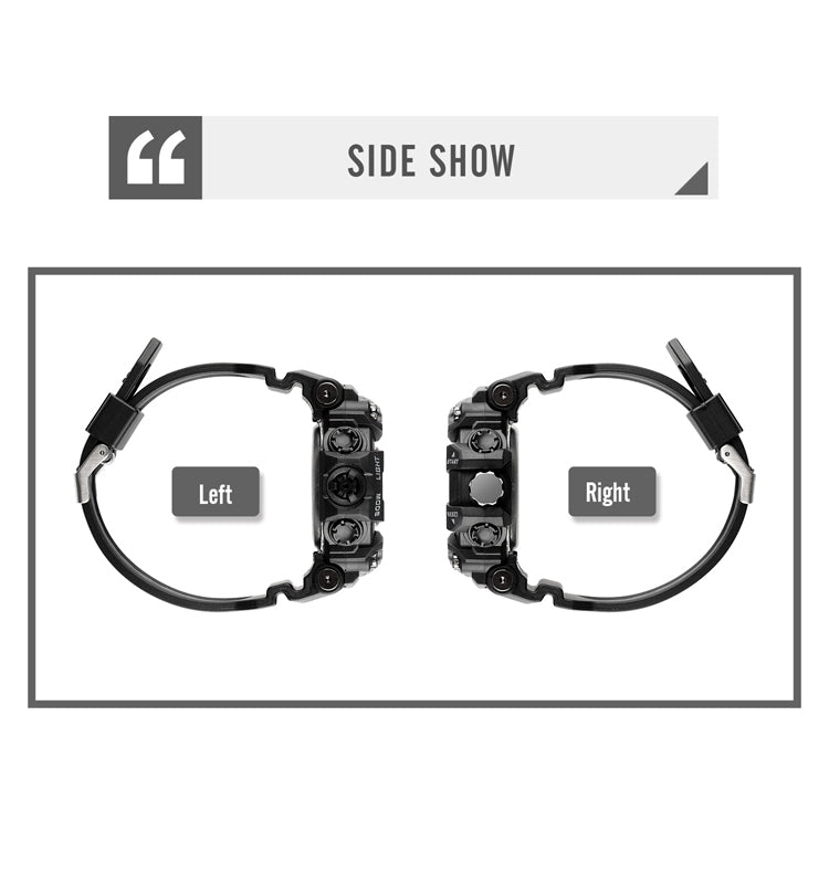 SKMEI 1742 Montre électronique numérique à LED quatre écrans, lumineuse, de sport, antichoc pour hommes