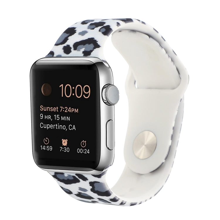 Silicone Painted Pattern Replacement Watchband For Apple Watch Series, 7 41mm / 6 & SE & 5 & 4 40mm / 3 & 2 & 1 38mm, 7 45mm / 6 & SE & 5 & 4 44mm / 3 & 2 & 1 42mm
