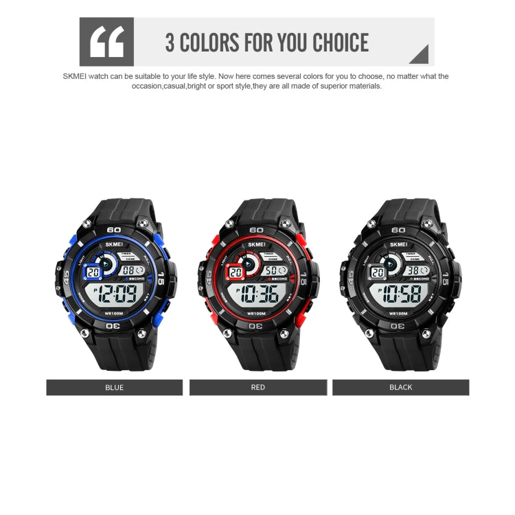 SKMEI 1756 Double fuseau horaire Compte à rebours Réveil Homme Sport Lumineux Montre Électronique
