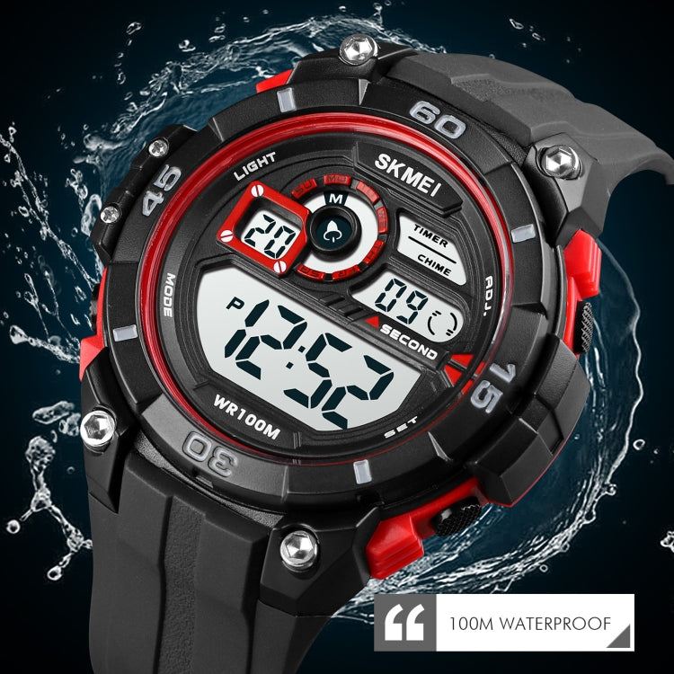 SKMEI 1756 Double fuseau horaire Compte à rebours Réveil Homme Sport Lumineux Montre Électronique