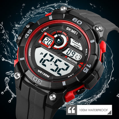 SKMEI 1756 Double fuseau horaire Compte à rebours Réveil Homme Sport Lumineux Montre Électronique