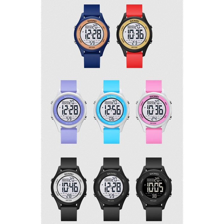 Montre électronique multifonctionnelle SKMEI 1758 à affichage numérique LED et bracelet en silicone lumineux
