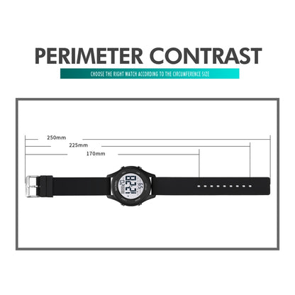Montre électronique multifonctionnelle SKMEI 1758 à affichage numérique LED et bracelet en silicone lumineux