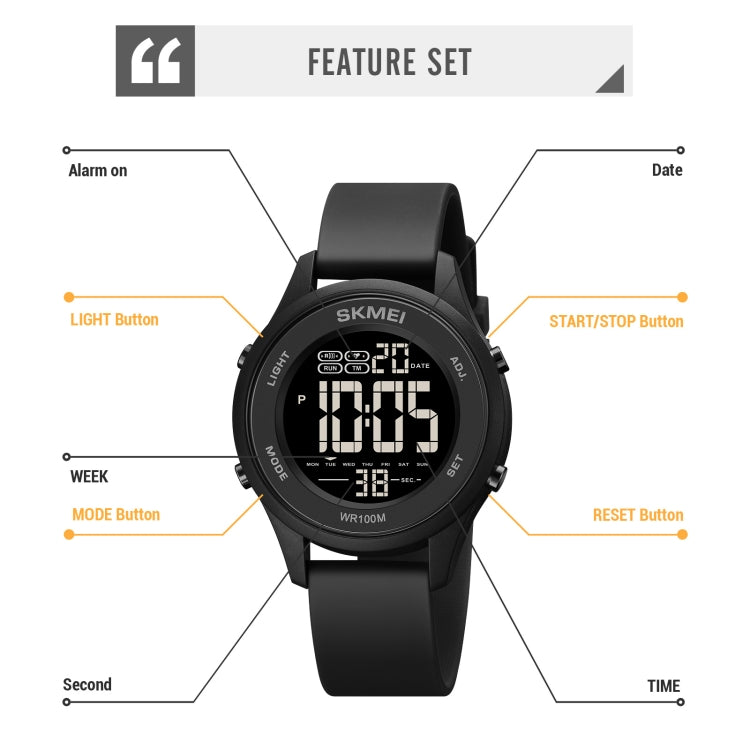 Montre électronique multifonctionnelle SKMEI 1758 à affichage numérique LED et bracelet en silicone lumineux
