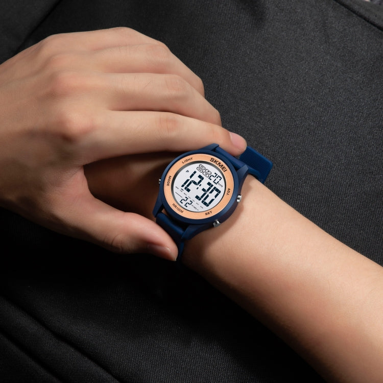 Montre électronique multifonctionnelle SKMEI 1758 à affichage numérique LED et bracelet en silicone lumineux