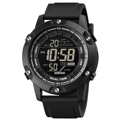 SKMEI 1762 Montre Électronique Lumineuse Étanche à Affichage Numérique Double Fuseau Horaire LED Rond Triplicate, SKMEI 1762