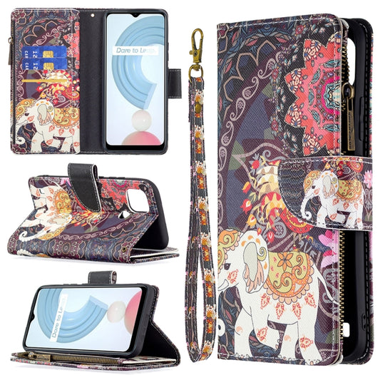 Colored Drawing Pattern Zipper Horizontal Flip Leather Case with Holder & Card Slots & Wallet, For OPPO Realme C21/C20, For OPPO Realme 8 5G/V13 5G