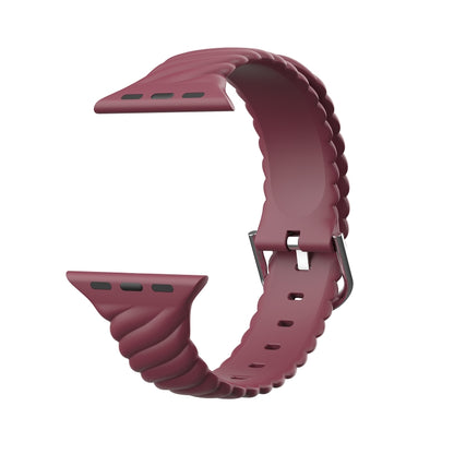 Solid color Twist Silicone Replacement Strap Watchband For Apple Watch Series, 7 41mm / 6 & SE & 5 & 4 40mm / 3 & 2 & 1 38mm, 7 45mm / 6 & SE & 5 & 4 44mm / 3 & 2 & 1 42mm