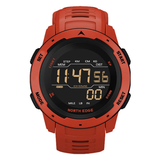 Montre connectée sport NORTH EDGE Mars pour homme, lumineuse, numérique et étanche, avec alarme, compte à rebours et mode sport.