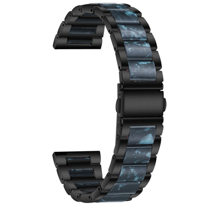 Universal Three-beads Stainless Steel + Resin Replacement Strap Watchband, For Garmin Venu/Vivoactive 3 Music 20mm, For Huawei Watch 3/3 Pro 22mm