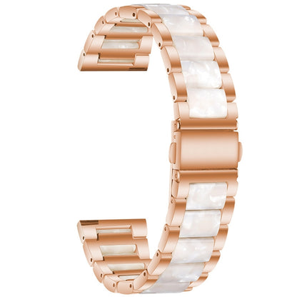 Universal Three-beads Stainless Steel + Resin Replacement Strap Watchband, For Garmin Venu/Vivoactive 3 Music 20mm, For Huawei Watch 3/3 Pro 22mm