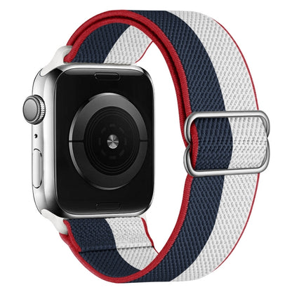 High Elastic Nylon Replacement Watchband For Apple Watch Series, 7 41mm / 6 & SE & 5 & 4 40mm / 3 & 2 & 1 38mm, 7 45mm / 6 & SE & 5 & 4 44mm / 3 & 2 & 1 42mm