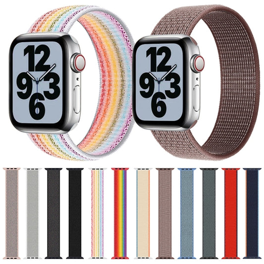Single Lap Nylon Replacement Watchband, Size: M 155mm For Apple Watch Series 6 & SE & 5 & 4 44mm / 3 & 2 & 1 42mm