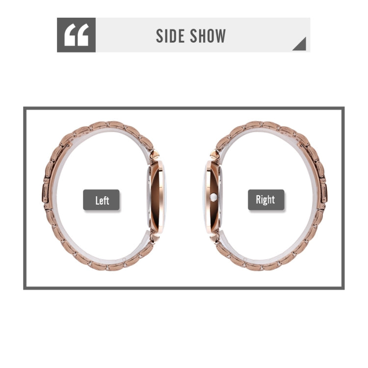 SKMEI 9198 Montre à quartz à cadran simple chiffres romains et bracelet en métal pour couples