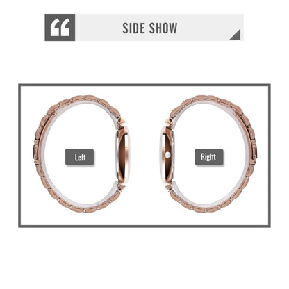SKMEI 9198 Montre à quartz à cadran simple chiffres romains et bracelet en métal pour couples