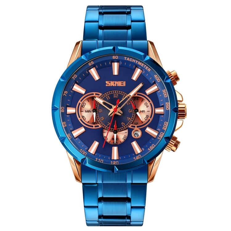 Montre à Quartz SKMEI 9241 pour Homme avec Calendrier, Chronomètre et Bracelet en Acier Inoxydable
