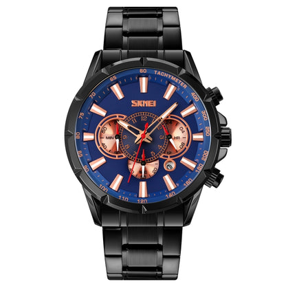 Montre à Quartz SKMEI 9241 pour Homme avec Calendrier, Chronomètre et Bracelet en Acier Inoxydable