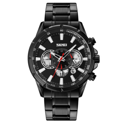 Montre à Quartz SKMEI 9241 pour Homme avec Calendrier, Chronomètre et Bracelet en Acier Inoxydable