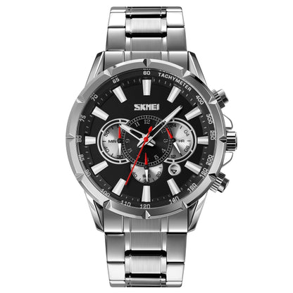 Montre à Quartz SKMEI 9241 pour Homme avec Calendrier, Chronomètre et Bracelet en Acier Inoxydable
