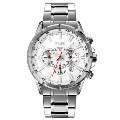 Montre à Quartz SKMEI 9241 pour Homme avec Calendrier, Chronomètre et Bracelet en Acier Inoxydable