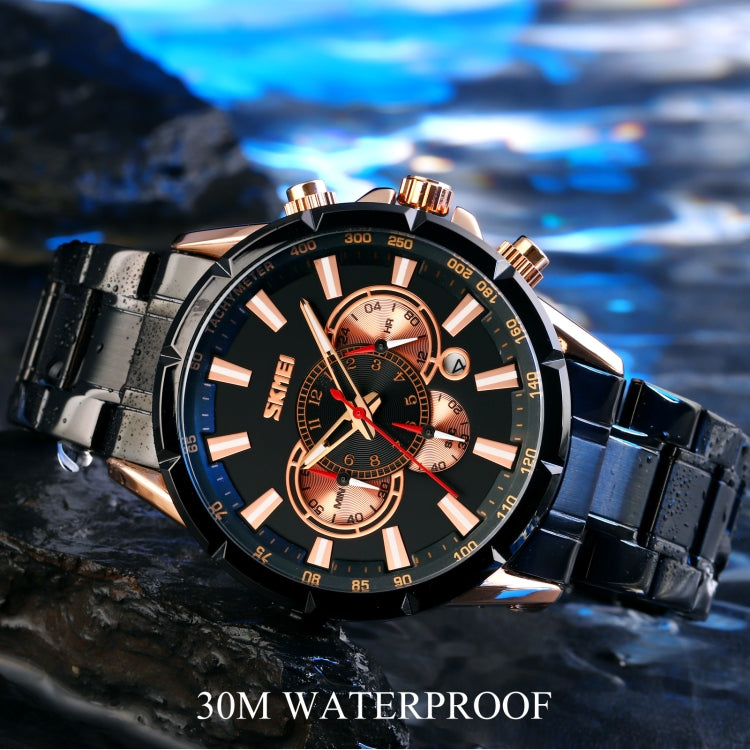 Montre à Quartz SKMEI 9241 pour Homme avec Calendrier, Chronomètre et Bracelet en Acier Inoxydable