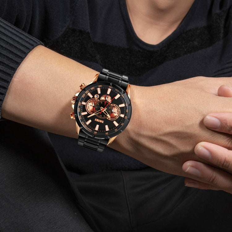 Montre à Quartz SKMEI 9241 pour Homme avec Calendrier, Chronomètre et Bracelet en Acier Inoxydable
