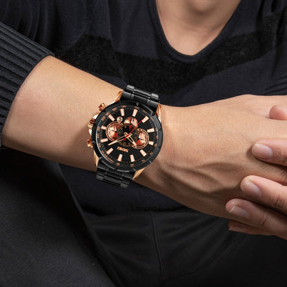 Montre à Quartz SKMEI 9241 pour Homme avec Calendrier, Chronomètre et Bracelet en Acier Inoxydable