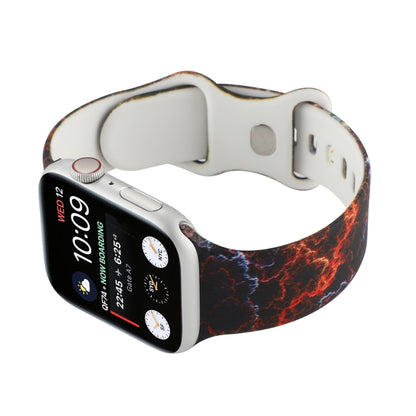8-buckle Printed Replacement Strap Watchband For Apple Watch Series, 7 45mm / 6 & SE & 5 & 4 44mm / 3 & 2 & 1 42mm, 7 41mm / 6 & SE & 5 & 4 40mm / 3 & 2 & 1 38mm