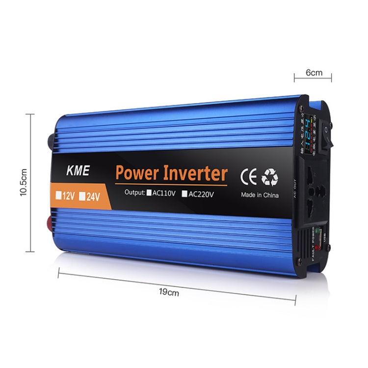 Carmaer 1200W Car Smart Multi-function Digital Display Inverter Household Power Converter, 12V to 220V 1200W, 24V to 220V 1200W, 36V to 220V 1200W, 48V to 220V 1200W, 60V to 220V