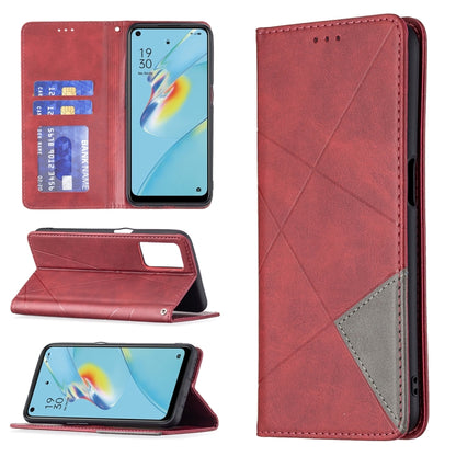 Rhombus Texture Horizontal Flip Magnetic Leather Case with Holder & Card Slots, For OPPO A7, For OPPO A15, For OPPO A54 4G / A55 5G, For OPPO A74 4G / F19 4G, For OPPO A74 5G / A93 5G / A54 5G, For OPPO A94 4G / Reno 5F / F19 Pro                       ...