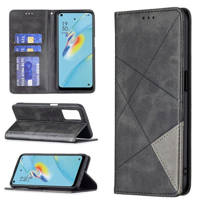 Rhombus Texture Horizontal Flip Magnetic Leather Case with Holder & Card Slots, For OPPO A7, For OPPO A15, For OPPO A54 4G / A55 5G, For OPPO A74 4G / F19 4G, For OPPO A74 5G / A93 5G / A54 5G, For OPPO A94 4G / Reno 5F / F19 Pro                       ...
