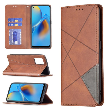 Rhombus Texture Horizontal Flip Magnetic Leather Case with Holder & Card Slots, For OPPO A7, For OPPO A15, For OPPO A54 4G / A55 5G, For OPPO A74 4G / F19 4G, For OPPO A74 5G / A93 5G / A54 5G, For OPPO A94 4G / Reno 5F / F19 Pro                       ...