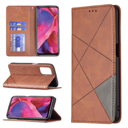 Rhombus Texture Horizontal Flip Magnetic Leather Case with Holder & Card Slots, For OPPO A7, For OPPO A15, For OPPO A54 4G / A55 5G, For OPPO A74 4G / F19 4G, For OPPO A74 5G / A93 5G / A54 5G, For OPPO A94 4G / Reno 5F / F19 Pro                       ...